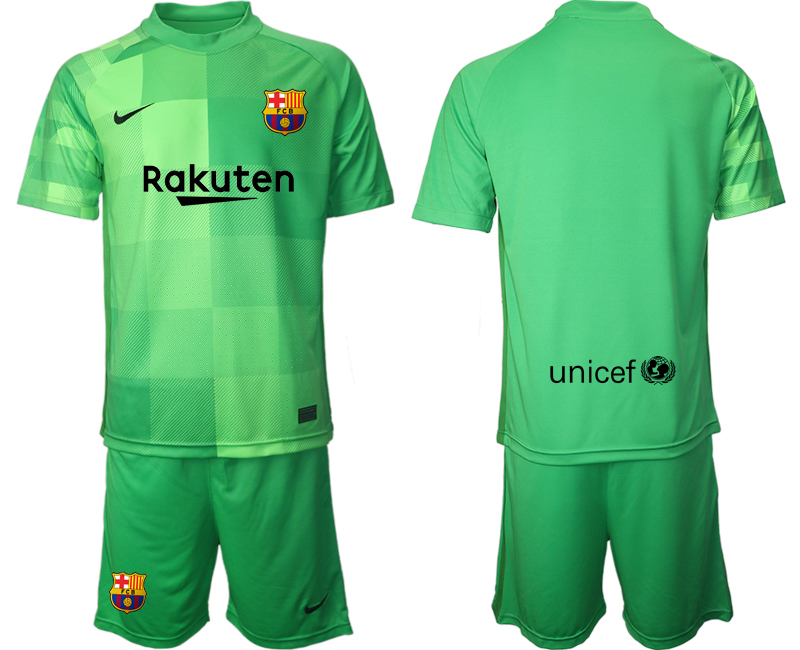 Men 2021-2022 Club Barcelona green goalkeeper blank Soccer Jersey