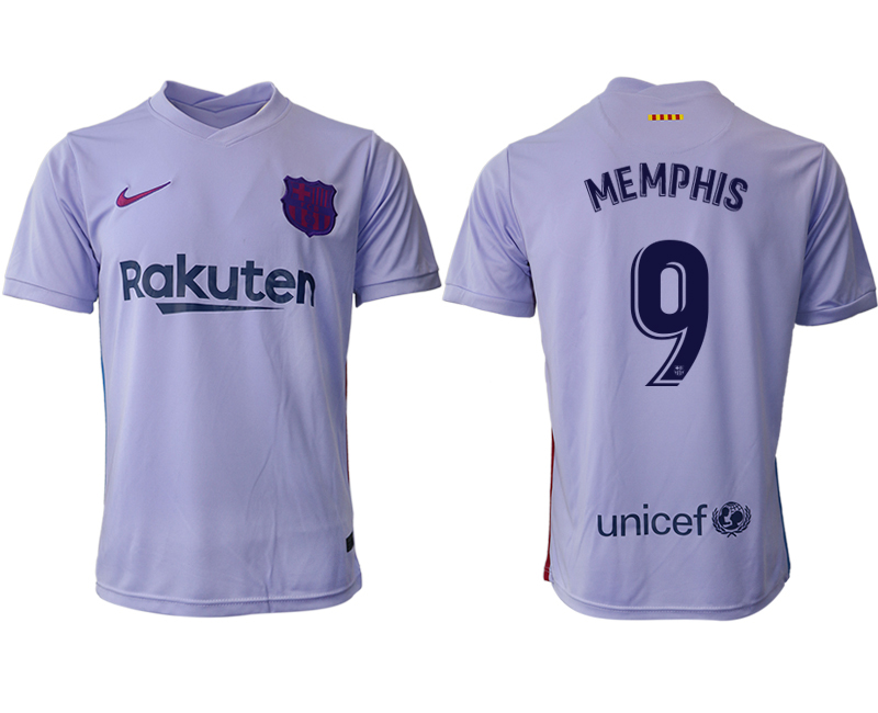 Men 2021-2022 Club Barcelona away aaa version purple 9 Soccer Jersey