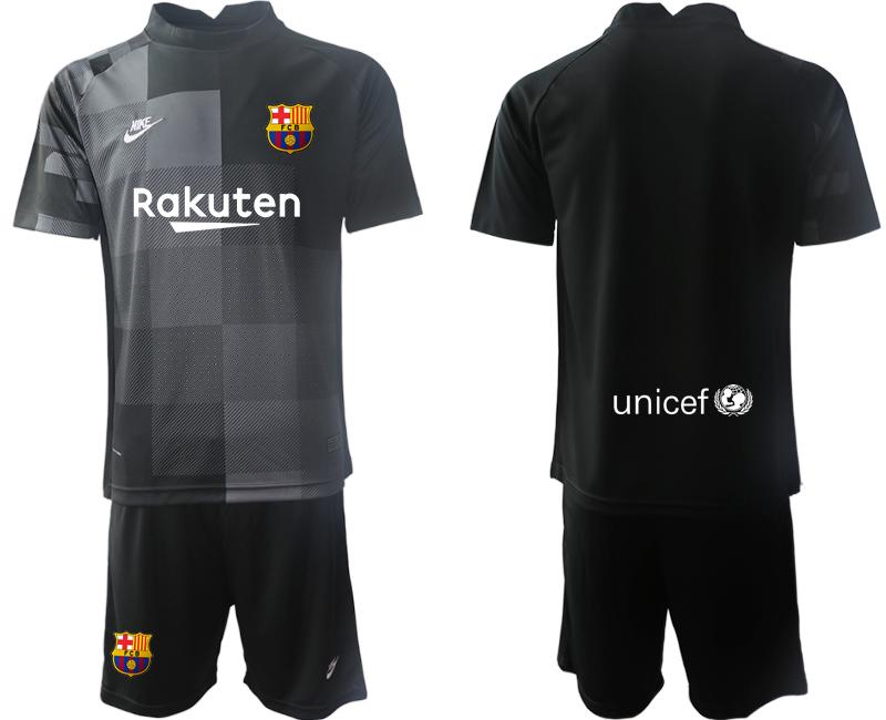 Men 2021-2022 Club Barcelona black goalkeeper blank Soccer Jersey