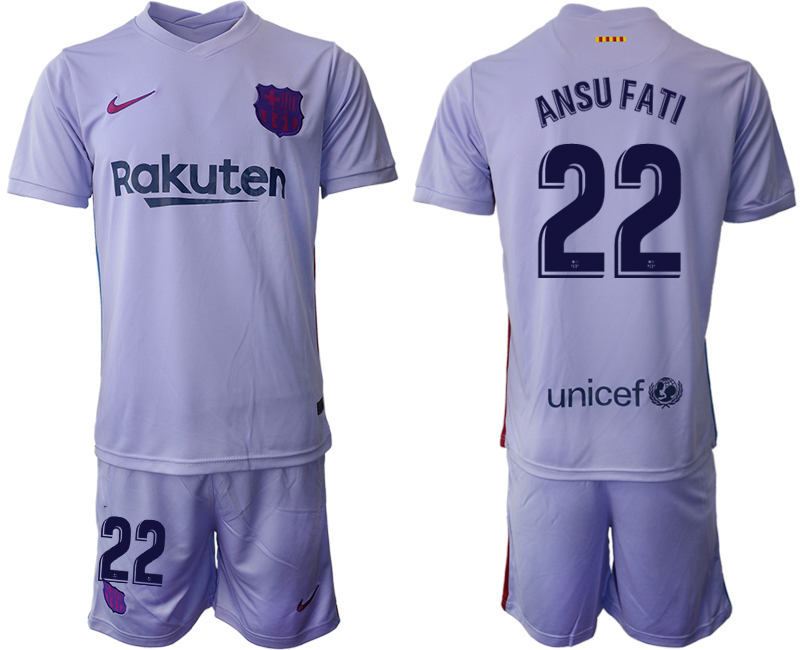Men 2021-2022 Club Barcelona away purple 22 Soccer Jersey
