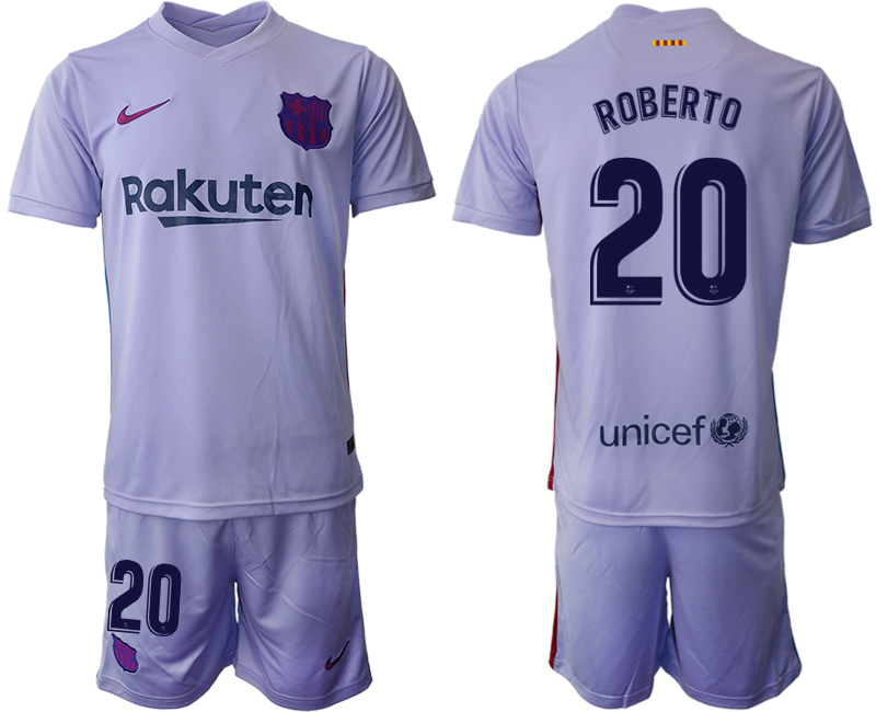 Men 2021-2022 Club Barcelona away purple 20 Soccer Jersey