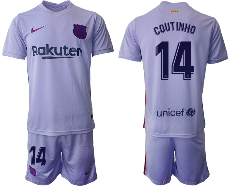 Men 2021-2022 Club Barcelona away purple 14 Soccer Jersey