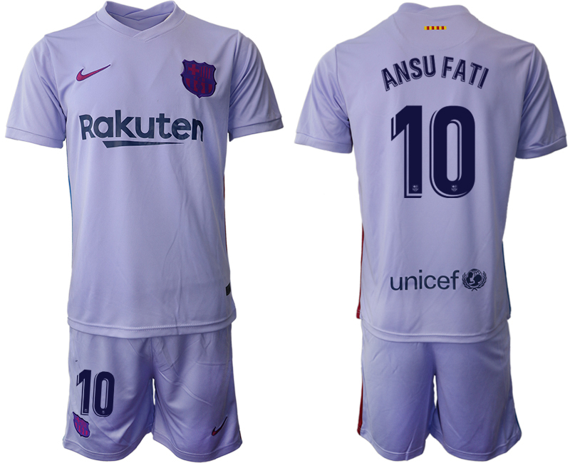 Men 2021-2022 Club Barcelona away purple 10 Soccer Jersey