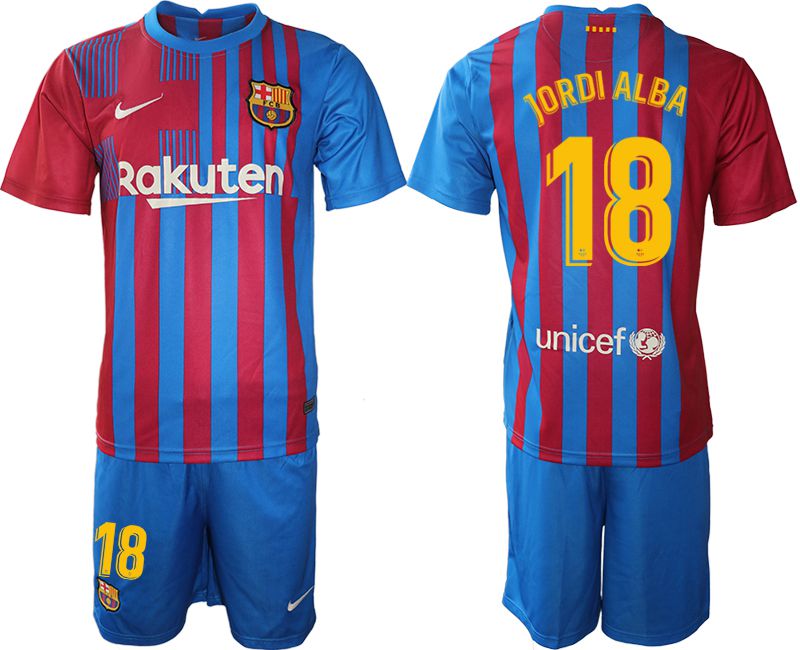 Men 2021-2022 Club Barcelona home blue 18 Nike Soccer Jersey