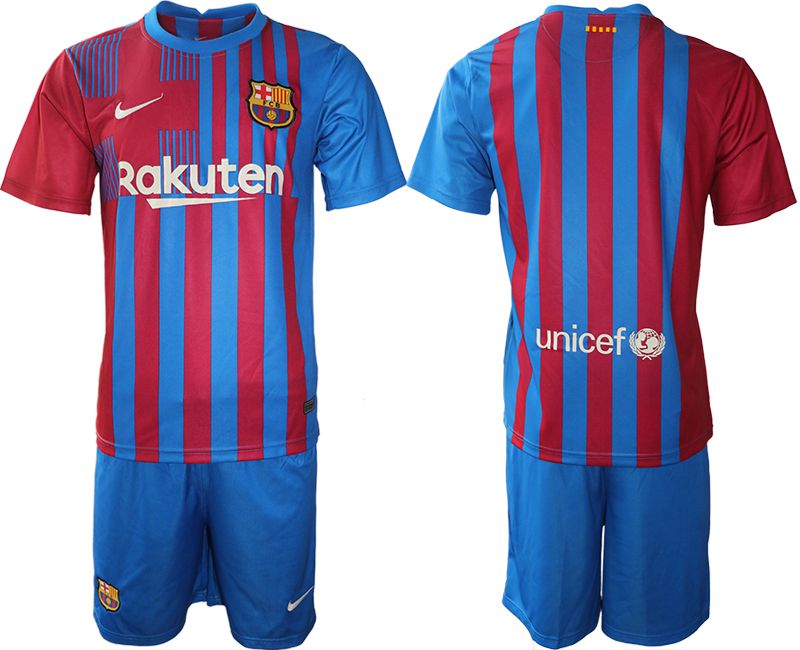 Men 2021-2022 Club Barcelona home blue blank Nike Soccer Jersey