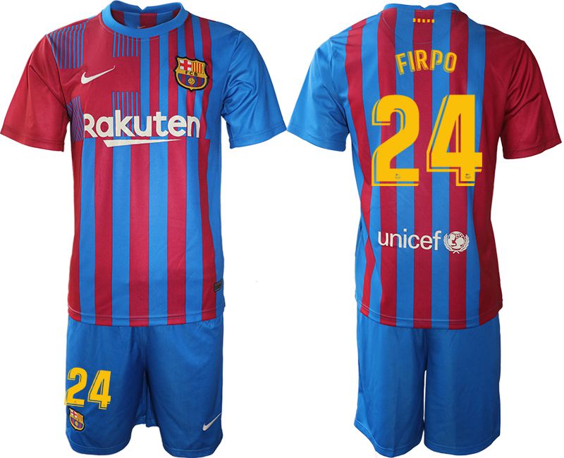 Men 2021-2022 Club Barcelona home blue 24 Nike Soccer Jersey