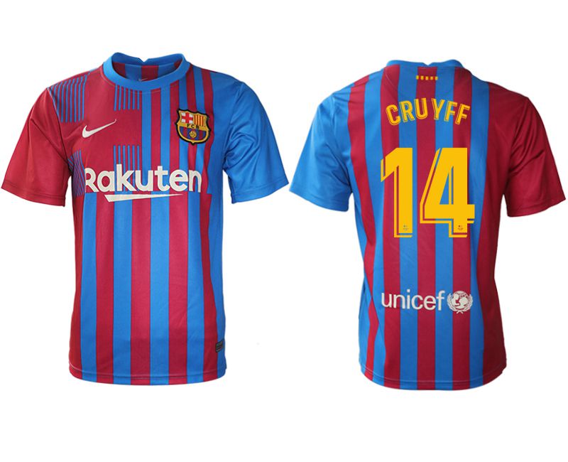Men 2021-2022 Club Barcelona home aaa version red 14 Nike Soccer Jersey