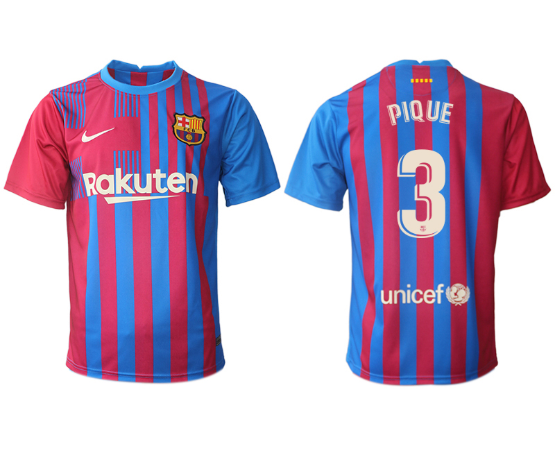 Men 2021-2022 Club Barcelona home aaa version red 3 Nike Soccer Jerseys