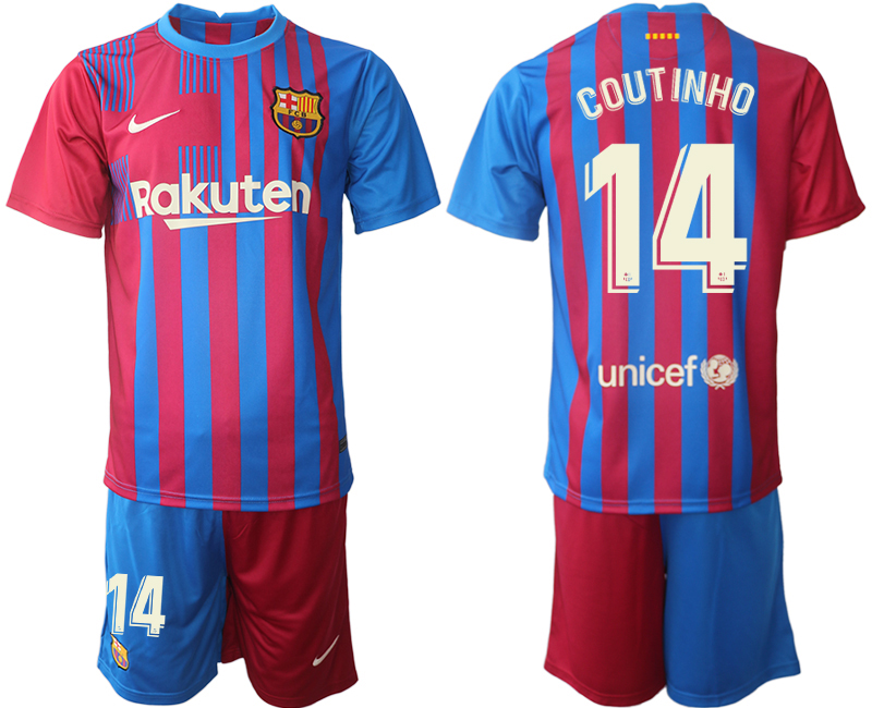 Men 2021-2022 Club Barcelona home red 14 Nike Soccer Jersey