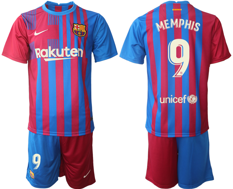 Men 2021-2022 Club Barcelona home red 9 Nike Soccer Jersey
