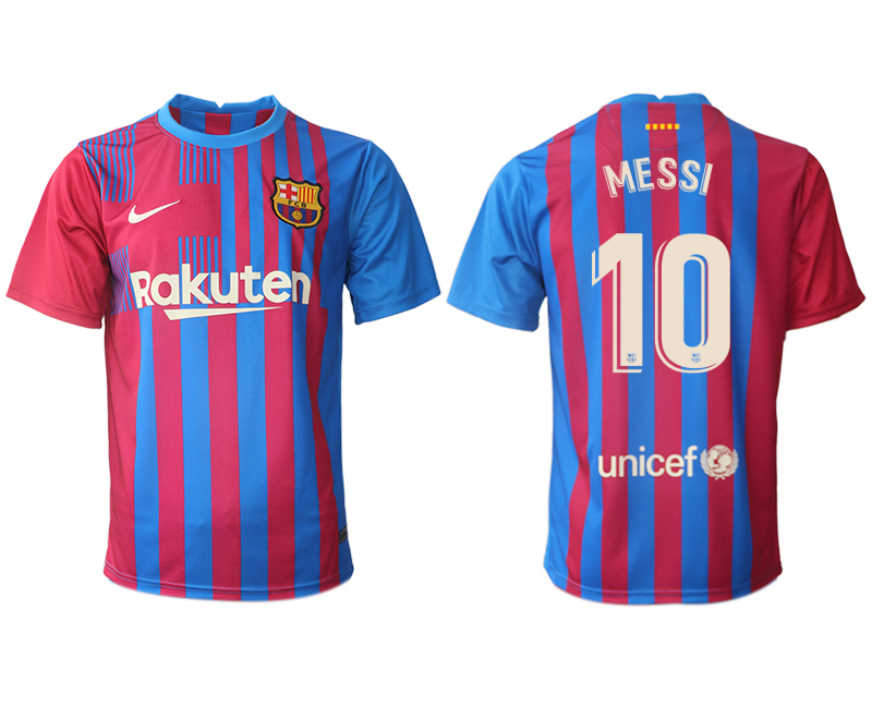 Men's 2021-2022 Club Barcelona home aaa version red 10 Nike Soccer Jerseys