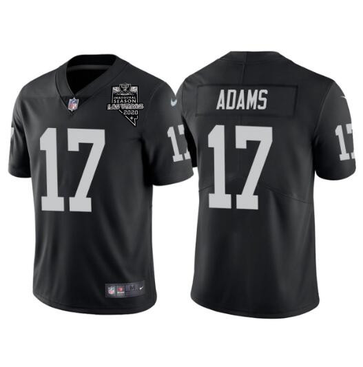Men's Las Vegas Raiders #17 Davante Adams Black With 2020 Inaugural Season Patch Vapor Limited Stitched Jersey