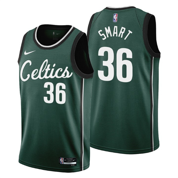 Men's Boston Celtics #36 Marcus Smart 2022-23 Green City Edition Stitched Jersey Men's Boston Celtics #36 Marcus Smart 2022-23 Green City Edition Stitched Jersey