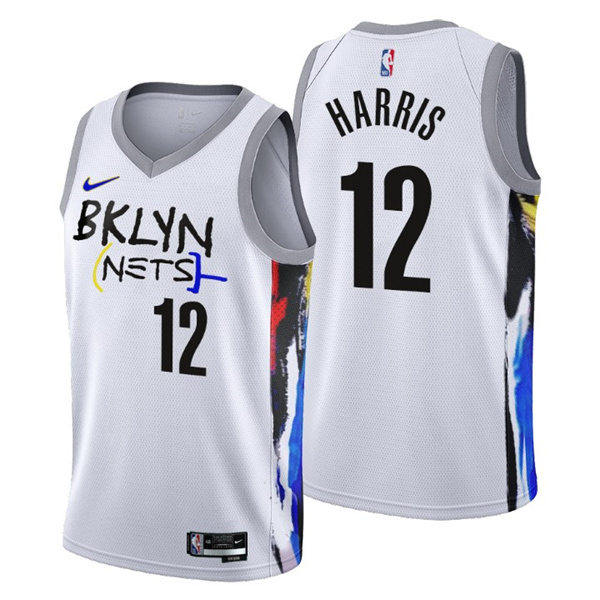 Men's Brooklyn Nets #12 Joe Harris 2022-23 White City Edition Stitched Basketball Jersey
