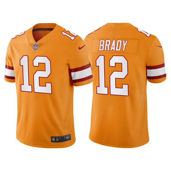 Men's Tampa Bay Buccaneers #12 Tom Brady Orange Vapor Untouchable Limited Stitched Jersey Men's Tampa Bay Buccaneers #12 Tom Brady Orange Vapor Untouchable Limited Stitched Jersey