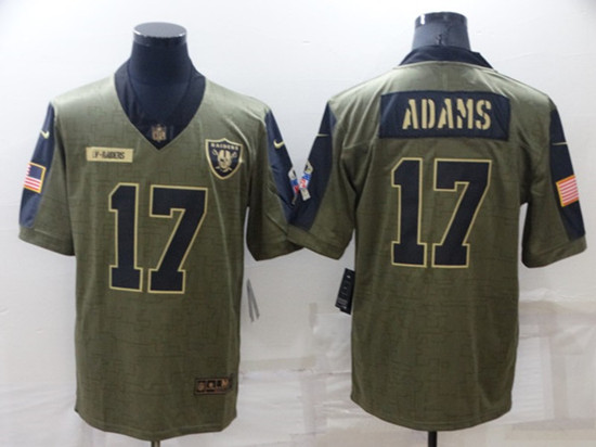Men's Las Vegas Raiders #17 Davante Adams Olive Salute To Service Limited Stitched Jersey