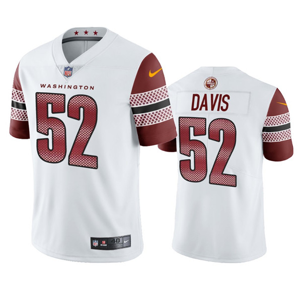Men's Washington Commanders #52 Jamin Davis White Vapor Untouchable Stitched Football Jersey Men's Washington Commanders #52 Jamin Davis White Vapor Untouchable Stitched Football Jersey