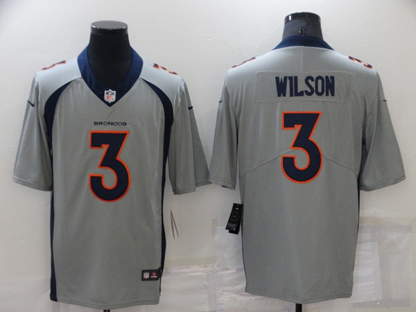 Men's Denver Broncos #3 Russell Wilson Grey Vapor Untouchable Limited Stitched Jersey Men's Denver Broncos #3 Russell Wilson Grey Vapor Untouchable Limited Stitched Jersey