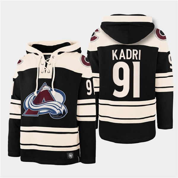 Men's Colorado Avalanche #91 Nazem Kadri Black All Stitched Sweatshirt Hoodie Men's Colorado Avalanche #91 Nazem Kadri Black All Stitched Sweatshirt Hoodie