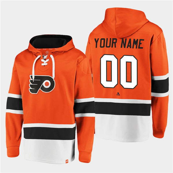 Men's Philadelphia Flyers Active Player Custom Orange All Stitched Sweatshirt Hoodie