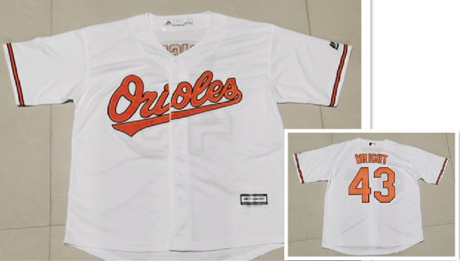 Men's Majestic Baltimore Orioles #43 Mike Wright Jr. Authentic White Home Cool Base Jersey