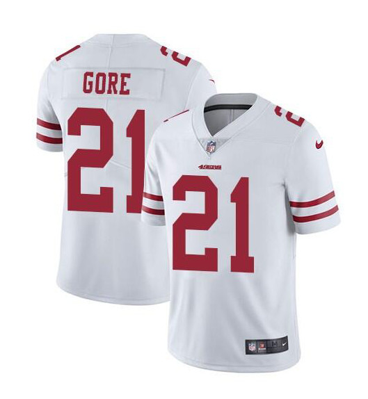 Men's San Francisco 49ers #21 Frank Gore White Vapor Untouchable Limited Stitched Jersey Men's San Francisco 49ers #21 Frank Gore White Vapor Untouchable Limited Stitched Jersey