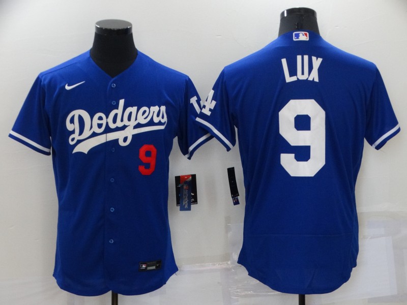 Men's Los Angeles Dodgers #9 Gavin Lux Blue Stitched MLB Flex Base Nike Jersey Men's Los Angeles Dodgers #9 Gavin Lux Blue Stitched MLB Flex Base Nike Jersey