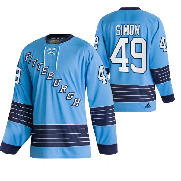 Men's Pittsburgh Penguins #49 Dominik Simon 2022 Blue Classics Stitched Jersey