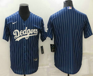 Men's Los Angeles Dodgers Blank Navy Blue Pinstripe Stitched MLB Cool Base Nike Jersey Men's Los Angeles Dodgers Blank Navy Blue Pinstripe Stitched MLB Cool Base Nike Jersey