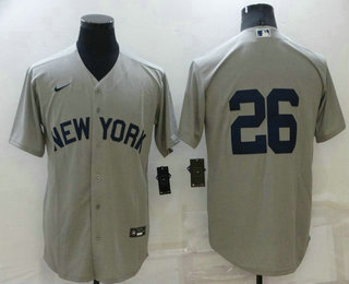 Men's New York Yankees #26 DJ LeMahieu 2021 Grey Field of Dreams Cool Base Stitched Baseball Jersey Men's New York Yankees #26 DJ LeMahieu 2021 Grey Field of Dreams Cool Base Stitched Baseball Jersey