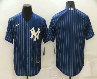 Men's New York Yankees Blank Navy Blue Pinstripe Stitched MLB Cool Base Nike Jersey Men's New York Yankees Blank Navy Blue Pinstripe Stitched MLB Cool Base Nike Jersey