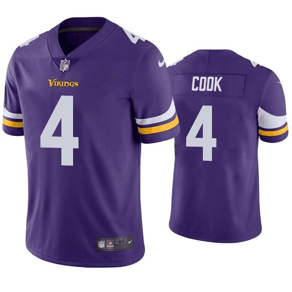 Men's Minnesota Vikings #4 Dalvin Cook Purple Vapor Untouchable Stitched Jersey
