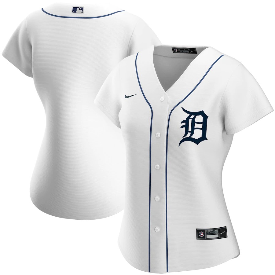Women's Detroit Tigers Blank Home White MLB Cool Base Jersey