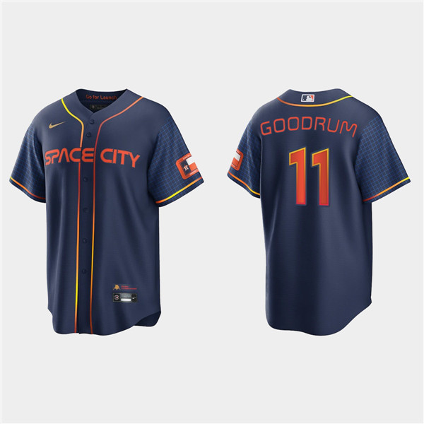 Men's Houston Astros #11 Niko Goodrum 2022 Navy City Connect Cool Base Stitched Jersey