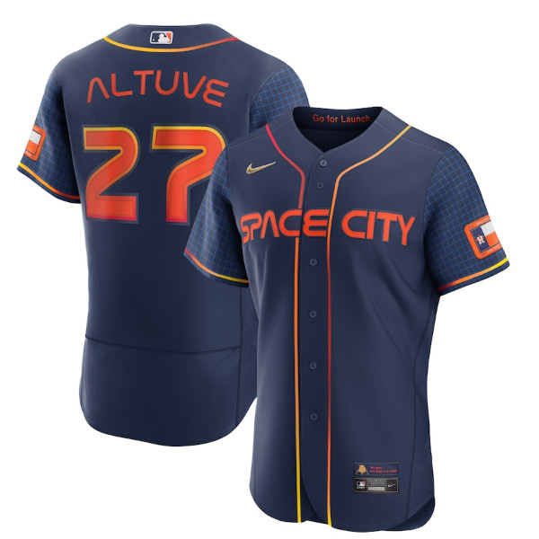 Men's Houston Astros #27 Jose Altuve 2022 Navy City Connect Flex Base Stitched Baseball Jersey