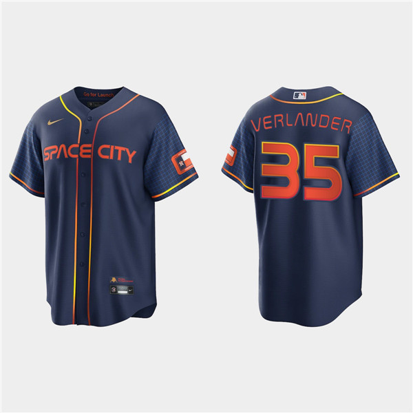Men's Houston Astros #35 Justin Verlander 2022 Navy City Connect Cool Base Stitched Jersey Men's Houston Astros #35 Justin Verlander 2022 Navy City Connect Cool Base Stitched Jersey