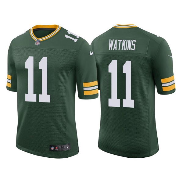 Men's Green Bay Packers #11 Sammy Watkins Green Stitched Football Jersey