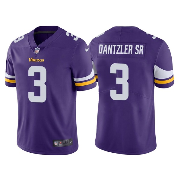 Men's Minnesota Vikings #3 Cameron Dantzler Purple Vapor Untouchable Stitched Jersey
