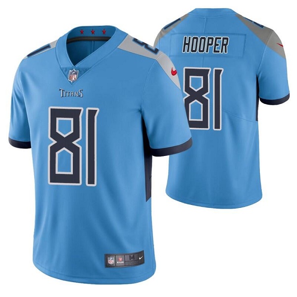 Men's Tennessee Titans #81 Austin Hooper Blue Vapor Untouchable Stitched Jersey