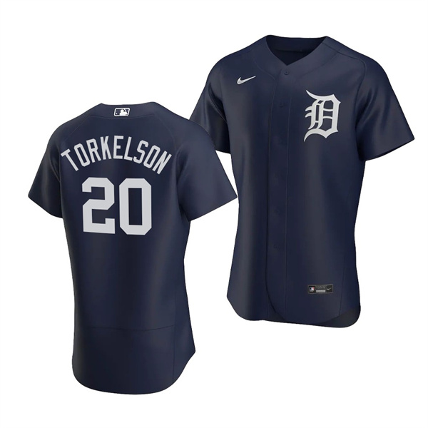 Men's Detroit Tigers #20 Spencer Torkelson Navy Flex Base Stitched Jersey Men's Detroit Tigers #20 Spencer Torkelson Navy Flex Base Stitched Jersey