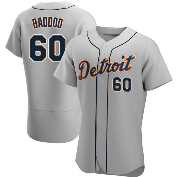 Men's Detroit Tigers #60 Akil Baddoo Gray Flex Base Stitched MLB Jersey