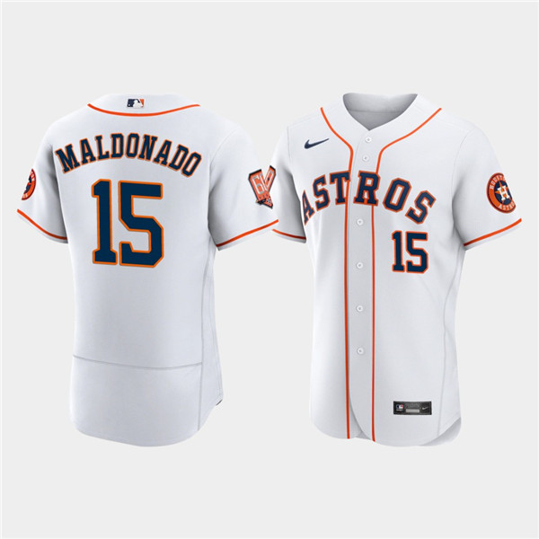 Men's Houston Astros #15 Martín Maldonado White 60th Anniversary Flex Base Stitched Baseball Jersey