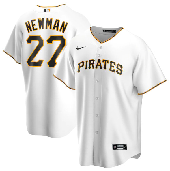 Men's Pittsburgh Pirates #27 Kevin Newman White Cool Base Stitched Jersey