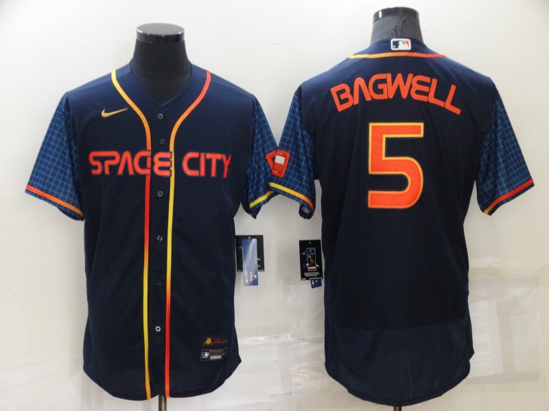 Men's Houston Astros #5 Jeff Bagwell 2022 Navy City Connect Flex Base Stitched Baseball Jersey Men's Houston Astros #5 Jeff Bagwell 2022 Navy City Connect Flex Base Stitched Baseball Jersey