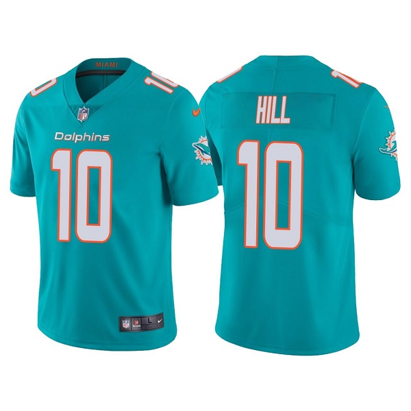 Men's Miami Dolphins #10 Tyreek Hill Aqua Vapor Untouchable Limited Stitched Football Jersey
