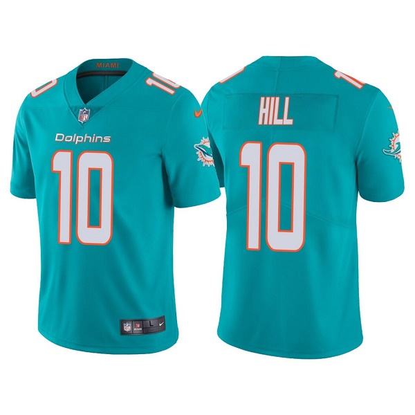 Men's Miami Dolphins #10 Tyreek Hill Aqua Vapor Untouchable Limited Stitched Football Jersey Men's Miami Dolphins #10 Tyreek Hill Aqua Vapor Untouchable Limited Stitched Football Jersey