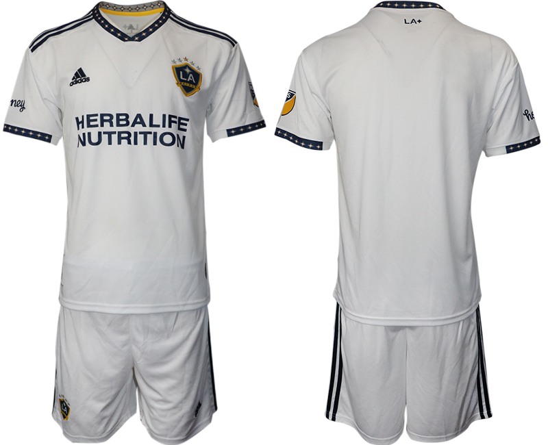 Men 2022-2023 Club Los Angeles Galaxy home white blank Adidas Soccer Jersey