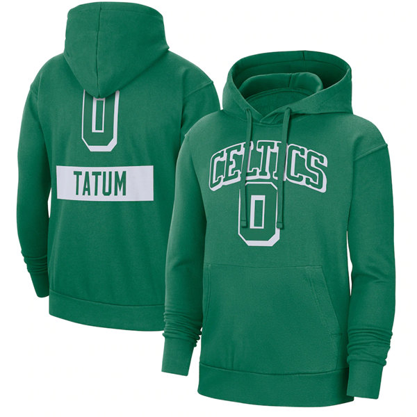 Men's Boston Celtics #0 Jayson Tatum Green Pullover Hoodie