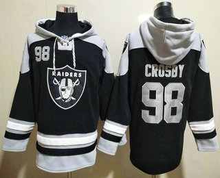 Men's Las Vegas Raiders #98 Maxx Crosby Black Stitched NFL Hoodie