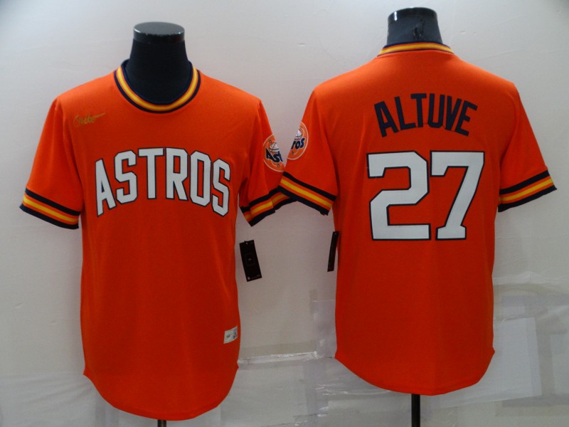 Men's Houston Astros #27 Jose Altuve Orange Cooperstown Collection Cool Base Stitched Nike Jersey Men's Houston Astros #27 Jose Altuve Orange Cooperstown Collection Cool Base Stitched Nike Jersey